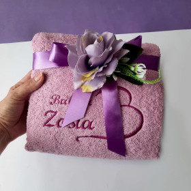 ręcznik lila z imieniem Zosia na prezent